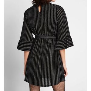 Modcloth Chevron Fab Feedback Mock Neck Dress